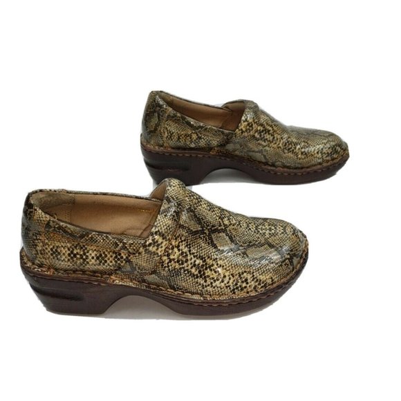 Born b.o.c Womens 7.5 M Snake Print Clog Loafer Slip On Shoes - Picture 2 of 9